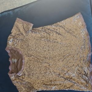 Sequin Tee - Copper / Brown